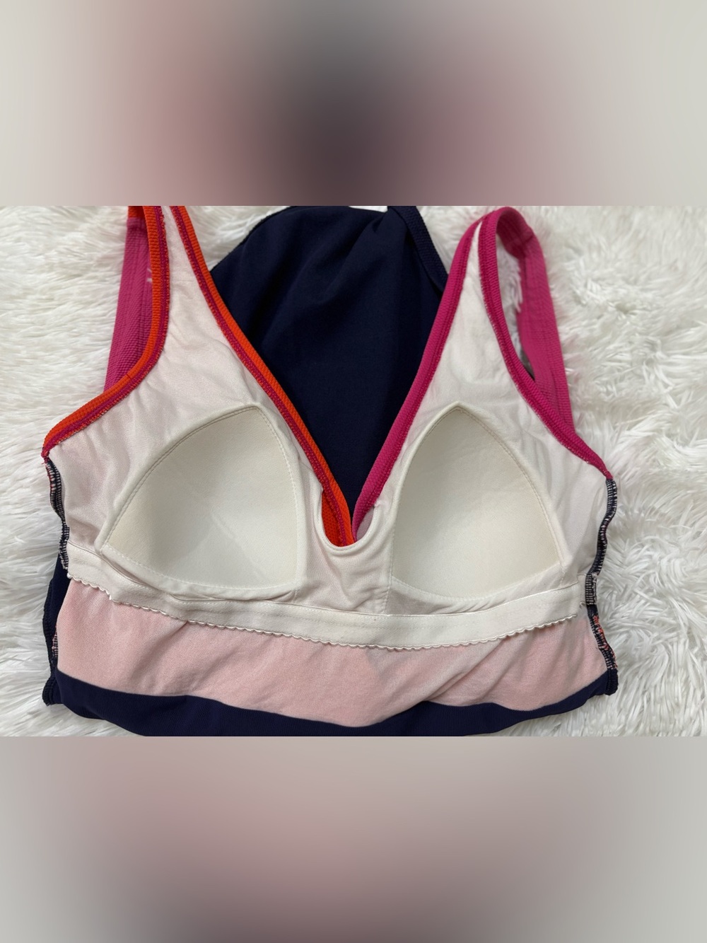 Tommy Bahama Pink, Navy & White Colorblock One-Piece - Picture 8 of 10